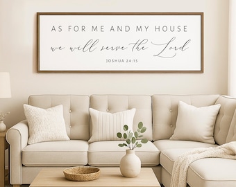 As For Me And My House We Will Serve The Lord | CHRISTIAN WALL ART | Dining Room Wood Sign Farmhouse | Christian home decor | Joshua 24:15