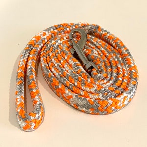 Luxe Dog Leash, Orange, Grey & White Dog Leash - Luxe Range