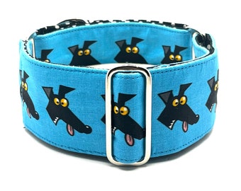 Skipworth Martingale Dog Collar, 1.5 or 2” wide, also Matching Martingale Collar & Lead Sets  - Derps Blue