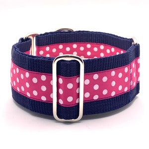 Martingale Dog Collar, 1.5” or 2” Wide Sighthound Dog Collar, Greyhound, Whippet Collar - The Polka
