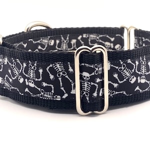 Martingale Dog Collar, 1.5” or 2” Wide, Greyhound, Whippet, Sighthound Dog Collar - Skeleton in my Closet