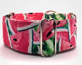 Martingale antisliphalsband, 1,5 of 2 inch breed, windhondhalsband, windhond, Whippet-halsband - The Watermelon