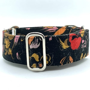 Martingale No-Slip Collar, 1.5” or 2” Wide, Sighthound Dog Collar, Greyhound, Whippet Collar - The Marielle