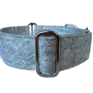 Martingale No-Slip Collar, 1.5” or 2” Wide, Sighthound Dog Collar, Greyhound, Whippet Collar - Marble Chintz