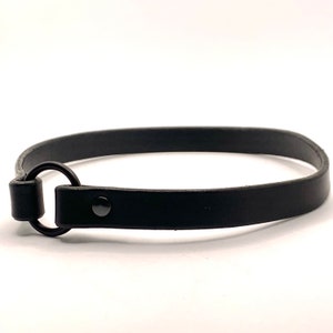 Black Italian Leather House Collar - ID Collar, Tag Collar, Sighthound Tag Collar