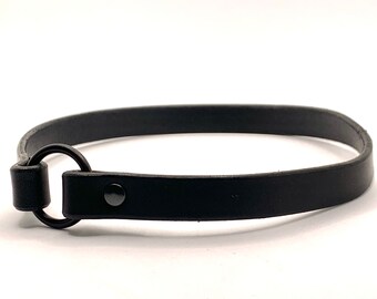 Collare in pelle italiana per cani - Collare identificativo, Collare con targhetta, Collare con targhetta per levrieri - Nero