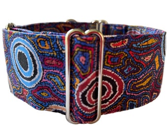 Indigenous Aboriginal Martingale Dog Collar or Matching Sets,  Greyhound Sighthound Collar - Yumari Dreaming