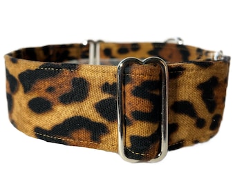 Martingale No-Slip Collar, 1.5” or 2” Wide Sighthound Dog Collar, Greyhound, Whippet Collar - Wild Thing