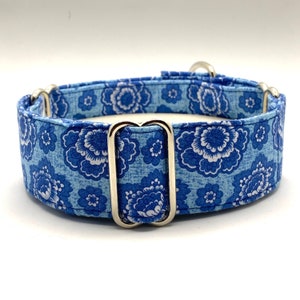 Martingale antisliphalsband, brede windhondhalsband van 1,5 of 2 inch, windhond, Whippet-halsband - The Luna