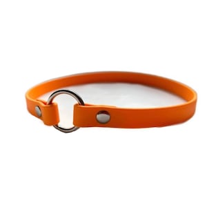 Biothane Vegan Leather Pet Collar, Biothane ID Tag Collar, House Collar, Dog Collar -  Thin Collar - Melon