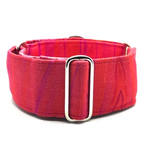 Martingale antisliphalsband, 1,5" of 2" breed, windhondhalsband, windhond, Whippet-halsband - aardbeisorbet