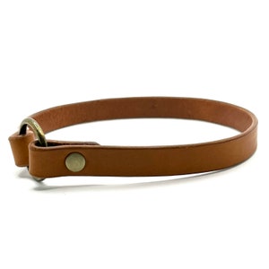 Light Tan Italian Leather House Collar - ID Collar, Tag Collar, Sighthound Collar, Tag Collar