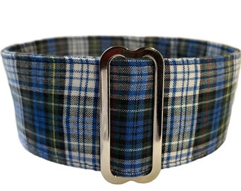 Martingale Dog Collar, 1.5” or 2” Wide, Greyhound, Whippet or Sighthound Dog Collar - Blue Bombay