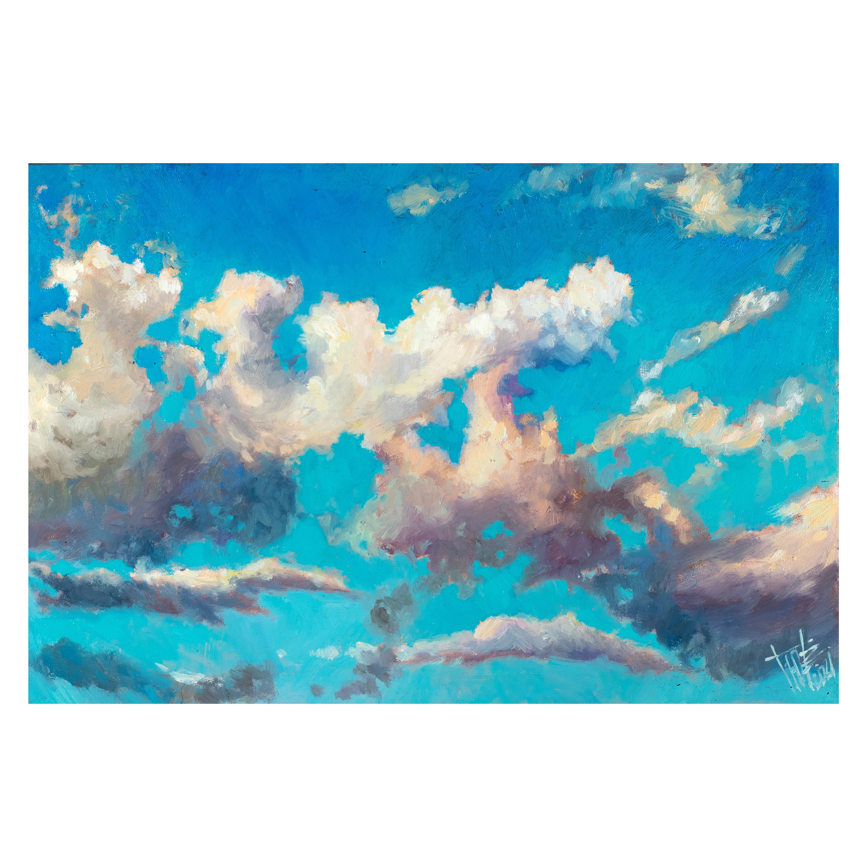  Kitchen Mat Set of 2, Abstract Art Clouds and Sky