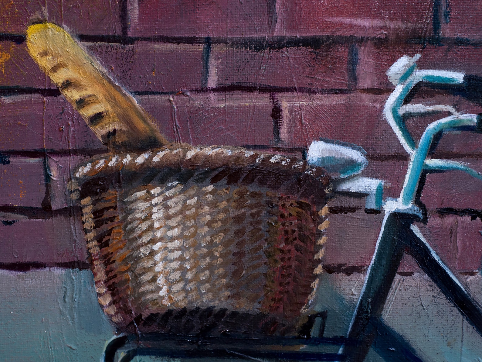 bicycle oil painting