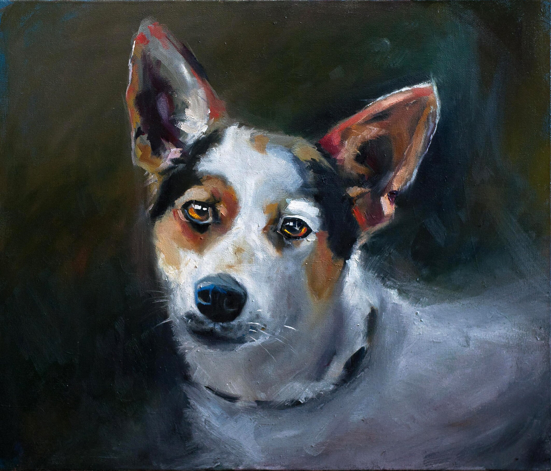 Custom dog portrait Original oil painting Canvas oil Etsy