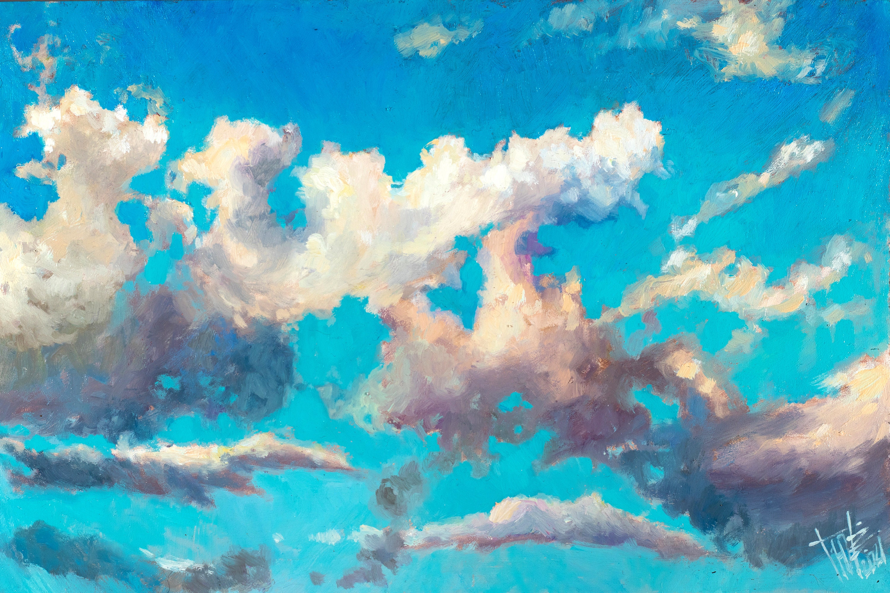 【F4号】good blue(spelling) 油絵 oil painting F4号】good blue(spelling) 油絵 oil painting F4号】good blue