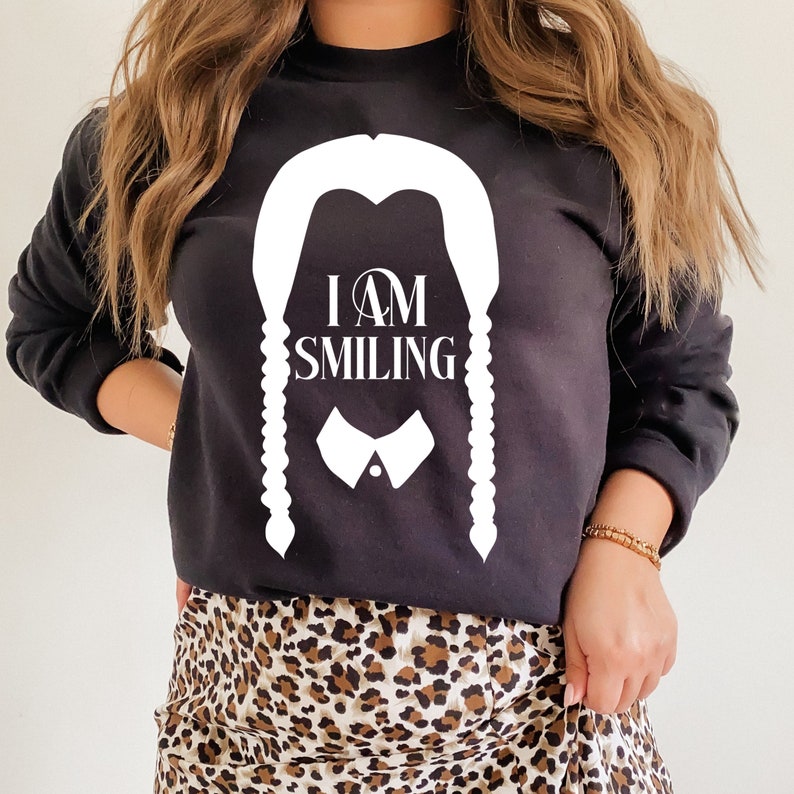 Wednesday Addams SVG, Addams Family SVG, I Am Smiling Quote, Halloween