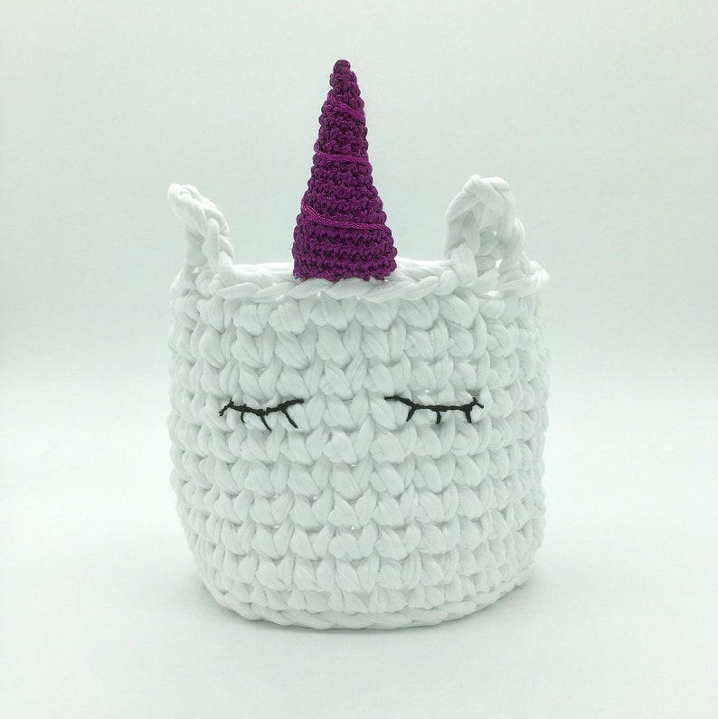 Unicorn crochet basket
