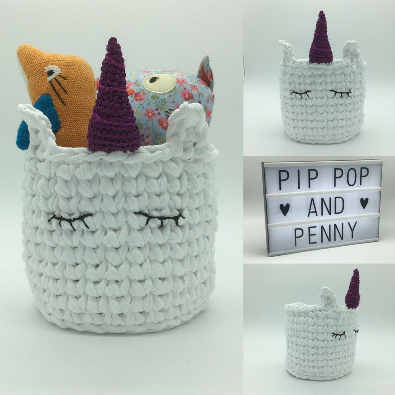 Unicorn crochet basket