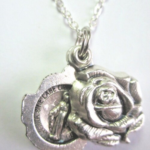 Miraculous Medal Locket Style Rose 