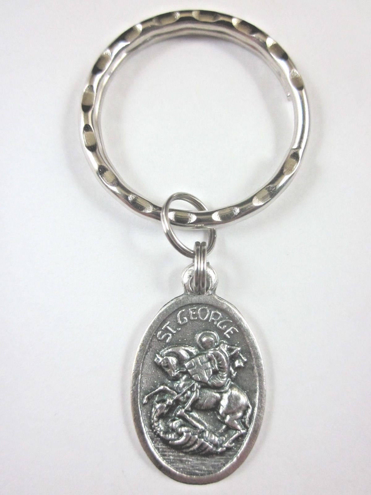 St George Medal Italy Key Ring Gift Box & Prayer Card - Etsy