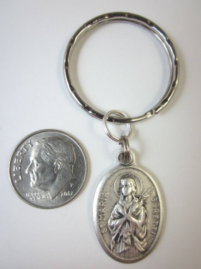 St Maria Goretti Medal Italy Key Ring Gift Box & Prayer Card | Etsy