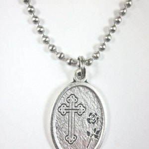 St Jude / Cross Medal Italy Pendant Necklace 24" Ball Chain Gift Box ...