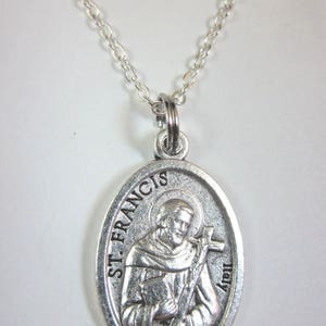 St Anthony / St Francis Medal Italy Pendant Necklace Ladies 20" Chain W ...