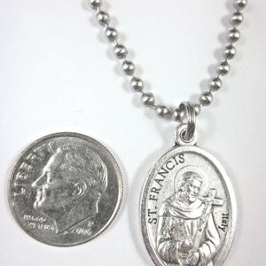 St Francis /st Clare of Assisi Medal Italy Pendant Necklace 24" Ball ...