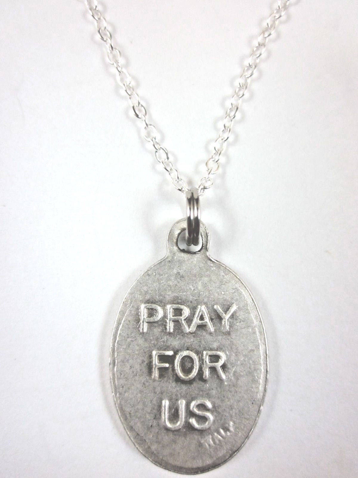 St Hubert Medal Italy Pendant Necklace Ladies 20" Chain Gift Box ...