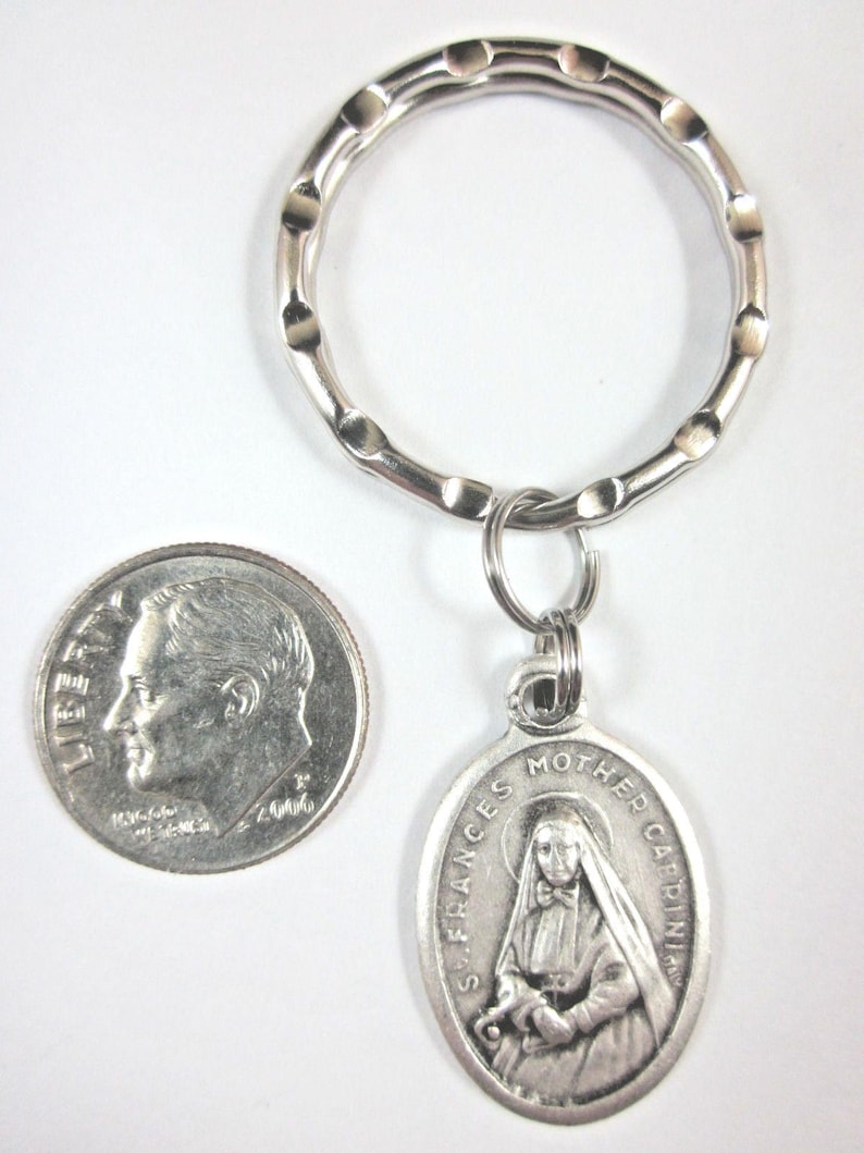 St Frances Mother Cabrini /st Francis Xavier Medal Key Ring Gift Box ...