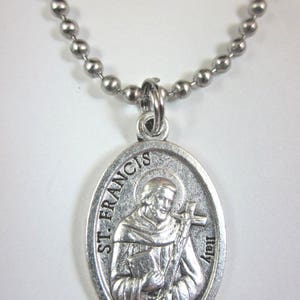 St Anthony / St Francis Medal Italy Pendant Necklace 24" Ball Chain ...