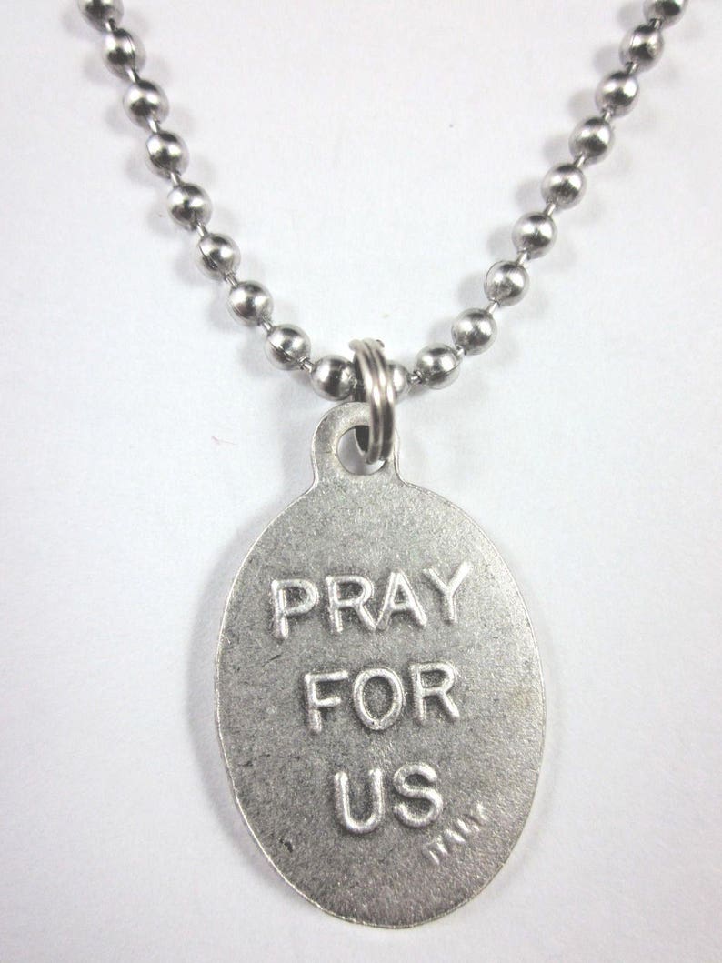 St Scholastica Medal Italy Pendant Necklace 24" Ball Chain Gift Box ...