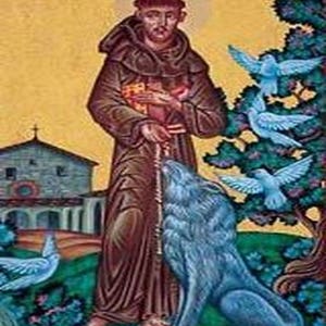 St Francis of Assisi With Wolf Medal Italy Pendant Necklace Ladies 20 ...