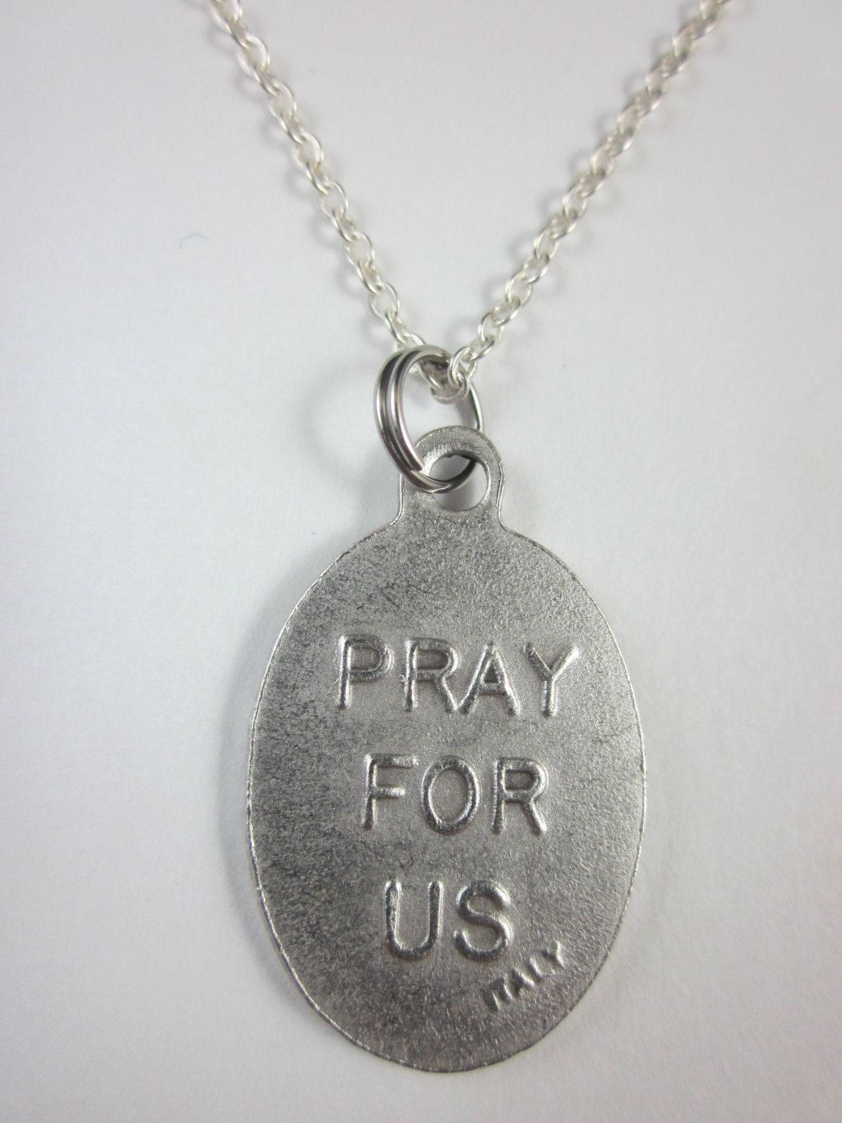 St Joan of Arc Medal Italy Pendant Necklace Ladies 20" Chain Gift Box ...