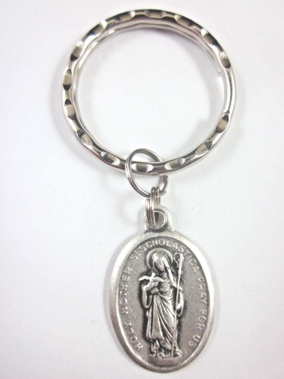 St Scholastica Medal Italy Key Ring Gift Box & Prayer Card - Etsy