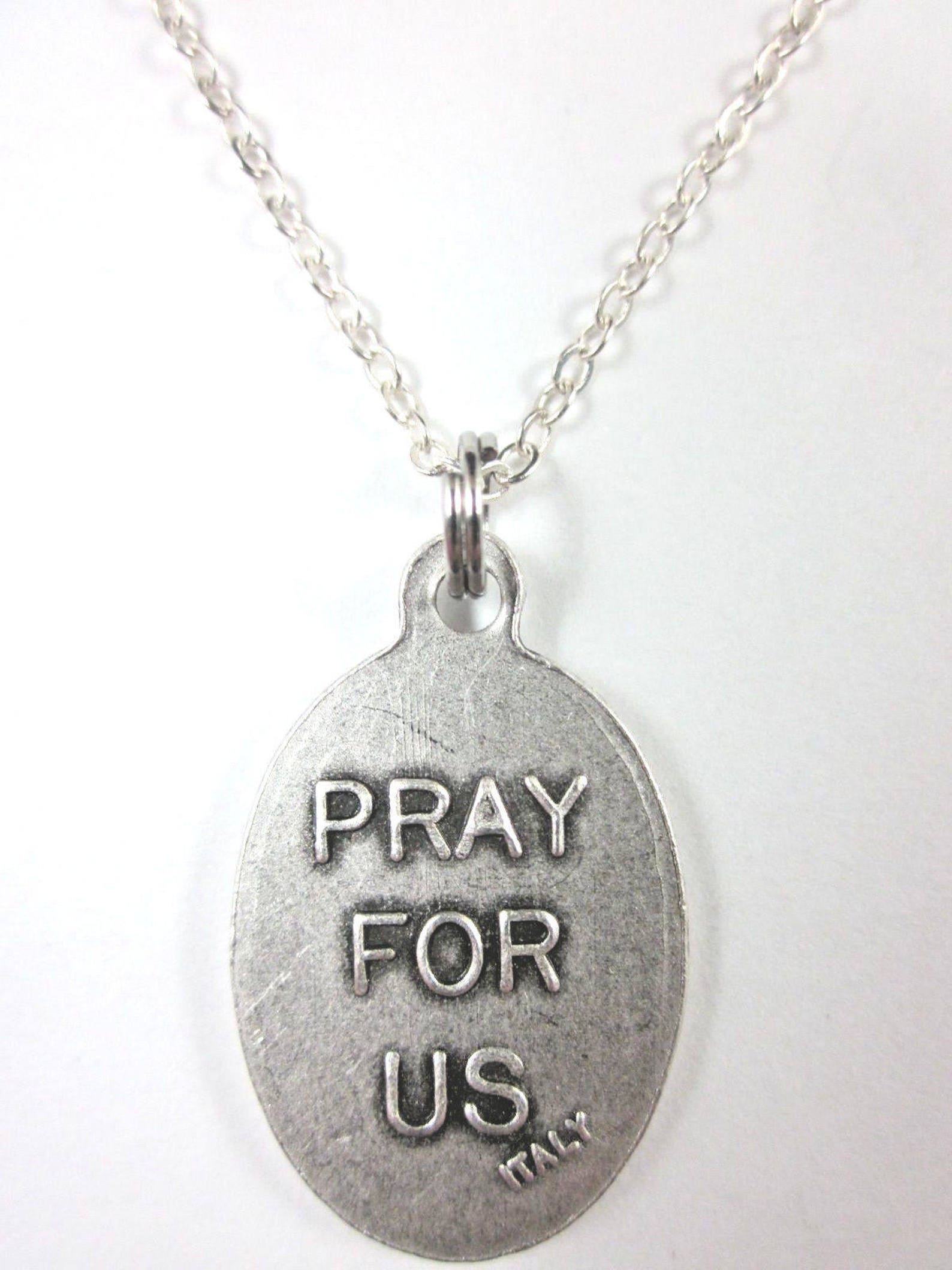 St Clare of Assisi Medal Italy Pendant Necklace Ladies 20" Chain Gift ...