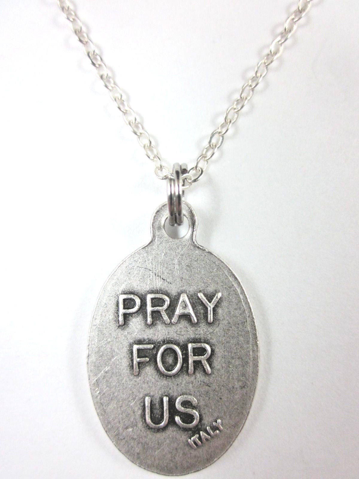St Clare of Assisi Medal Italy Pendant Necklace Ladies 20" Chain Gift ...