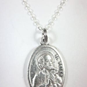 St Peter / St Paul Medal Italy Pendant Necklace Ladies 20&quot; Chain Gift Box & Prayer Card