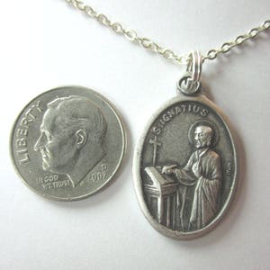 St Ignatius of Loyola Medal Pendant Necklace Ladies 20" Chain Gift Box ...