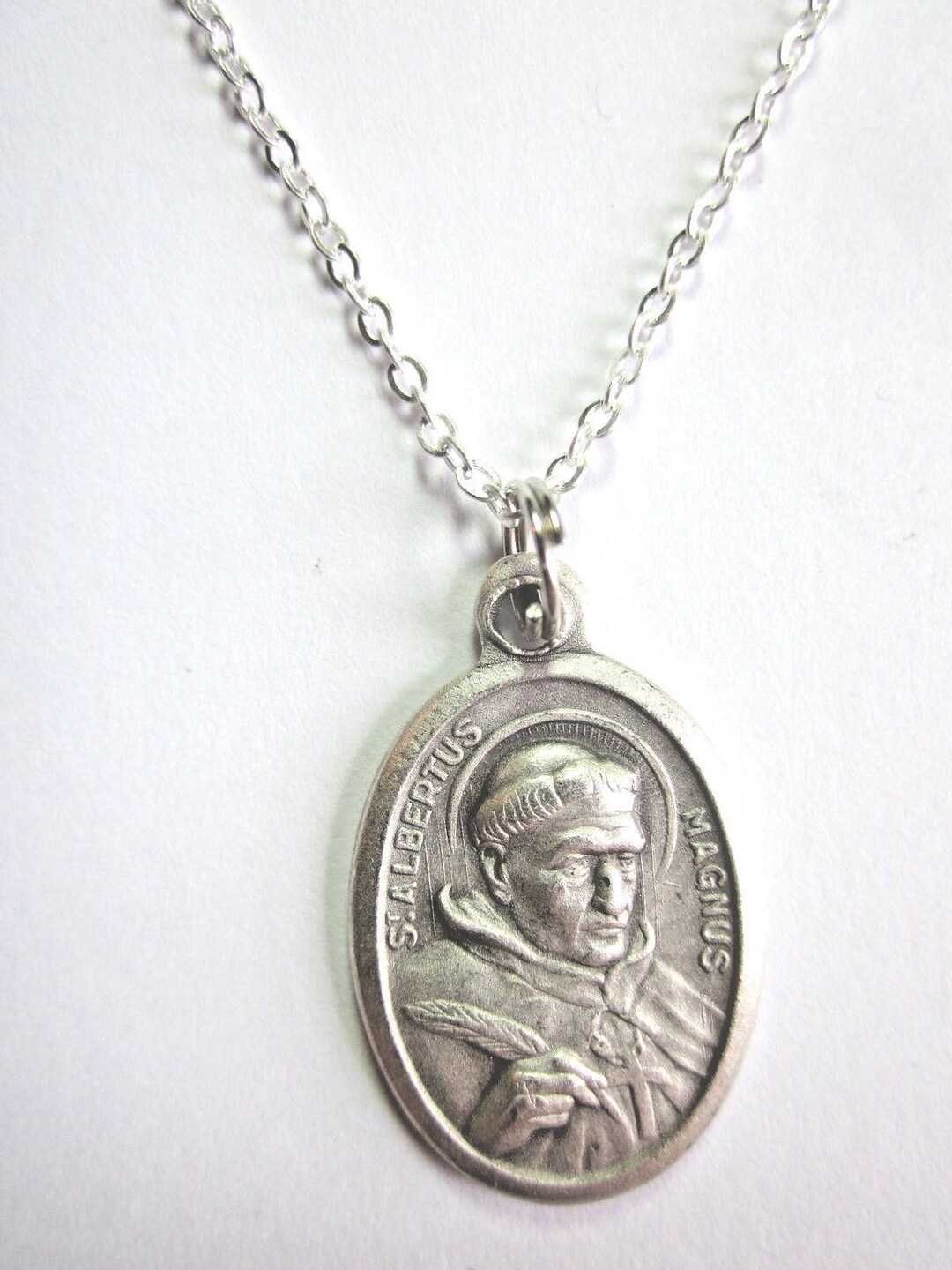 St Albert the Great Medal Pendant Necklace Ladies 20" Chain Gift Box ...