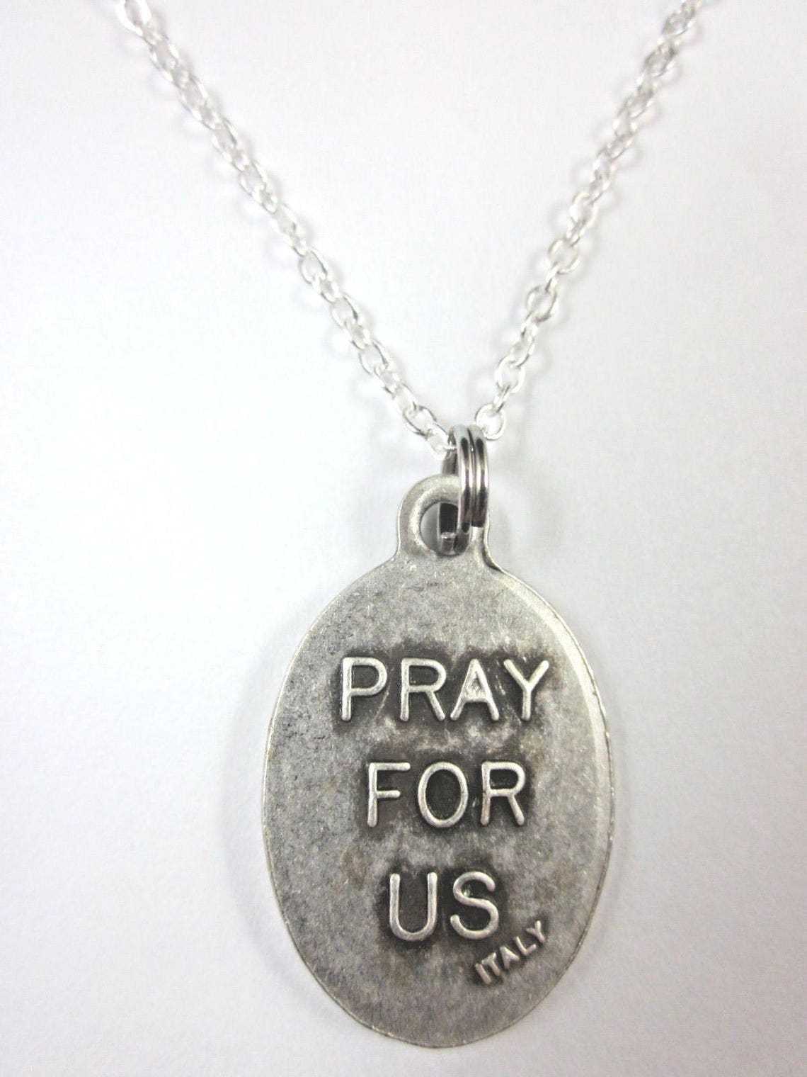 St Peregrine Medal Italy Pendant Necklace Ladies 20" Chain Gift Box ...