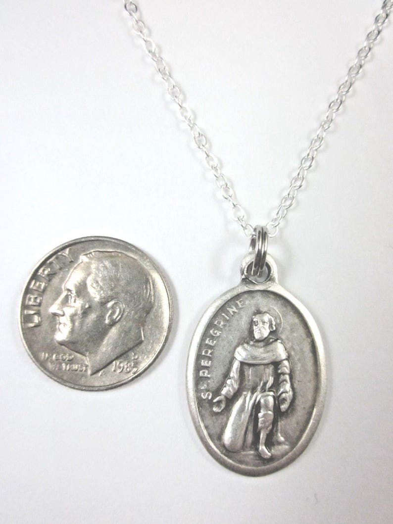 St Peregrine Medal Italy Pendant Necklace Ladies 20" Chain Gift Box ...