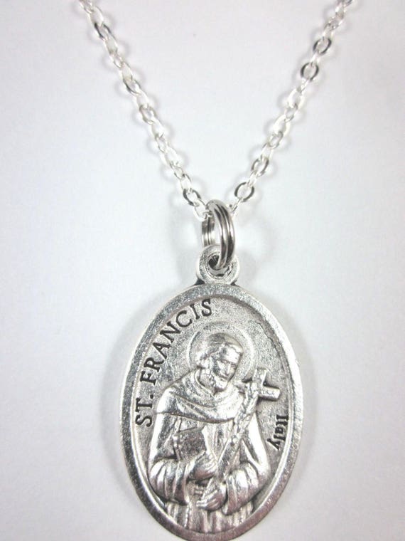 St Francis / St Clare of Assisi Medal Italy Pendant Necklace - Etsy