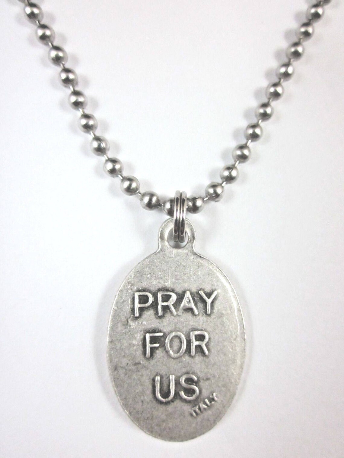 St Florian Medal Italy Pendant Necklace 24" Ball Chain Gift Box ...