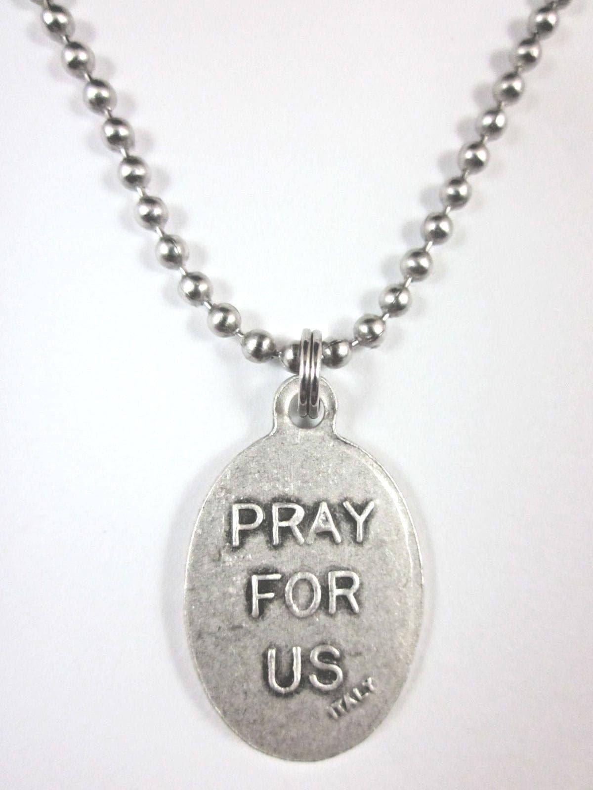 St Florian Medal Italy Pendant Necklace 24" Ball Chain Gift Box ...