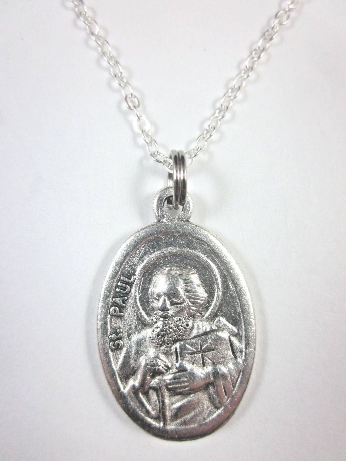 St Peter / St Paul Medal Italy Pendant Necklace Ladies 20" Chain Gift ...