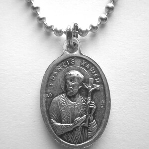 St Frances Cabrini /st Francis Xavier Medal Italy Pendant Necklace 24 ...