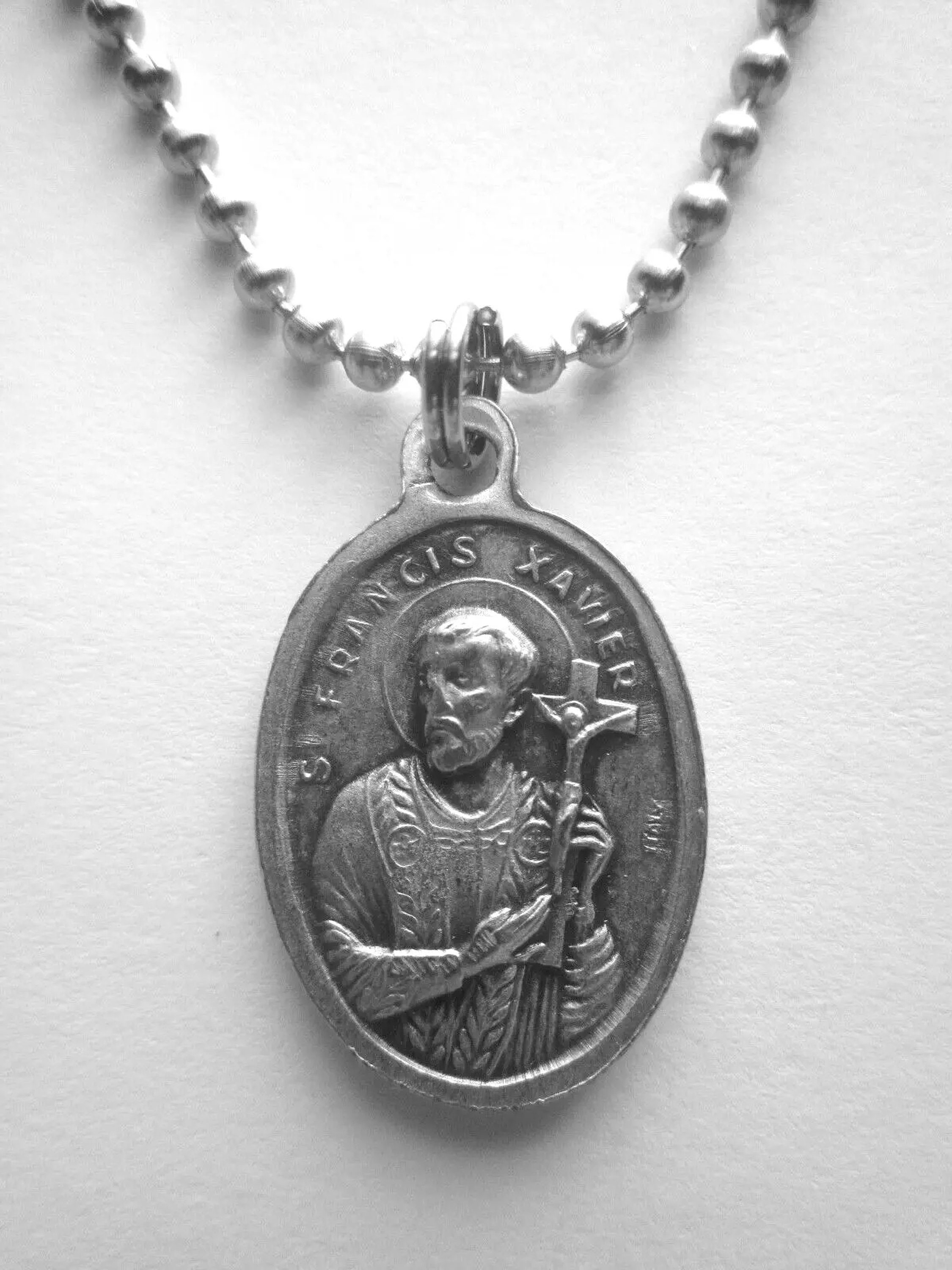 St Frances Cabrini /st Francis Xavier Medal Italy Pendant Necklace 24 ...
